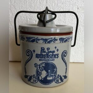 Andersen's Pea Soup Restaurant Logo Stoneware, Crock